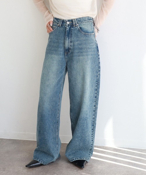 NOGLE(ノグル)の「【NOGLE/ノグル】ワイドケミカルデニム(デニムパンツ・レディース・ブルー系その他/ライトブルー/ブラック/ブルー・S/M)」の19枚目の写真