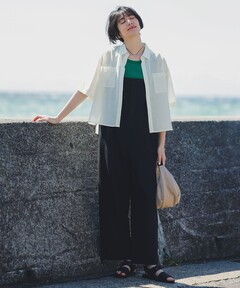 セール】OFF SHOULDER LACE LIKE ROMPERS（サロペット