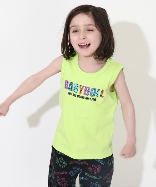 BABYDOLL（ベビードール）の「【綿100％】 カラフルロゴタンクトップ 0542K（タンクトップ・キッズ・ブラック/イエロー×グリーン・90cm/100cm/120cm/110cm/130cm/140cm/80ｃｍ）」の10枚目の写真