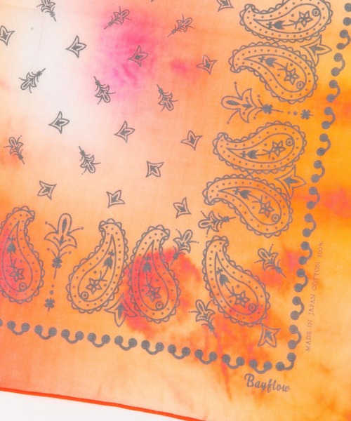 BAYFLOW（ベイフロー）の「BFカラーバンダナハンカチ50×50（バンダナ/スカーフ・レディース・ブルー/パープル/オレンジ/グリーン・0）」の9枚目の写真