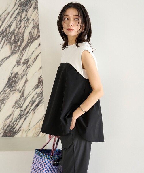 UNFILO（アンフィーロ）の「ビスチェ レイヤードT（Tシャツ/カットソー・レディース・ホワイト系1/ベージュ系1/ブラック系1・SMALL/MEDIUM/LARGE）」の6枚目の写真