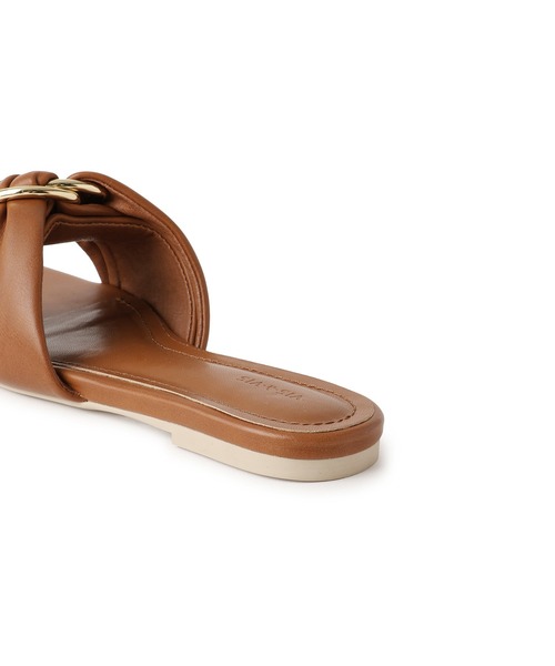 Juze(ジュゼ)の「フラットスライドサンダル(サンダル・レディース・キャメル/ブラック・S/M/L)」の10枚目の写真