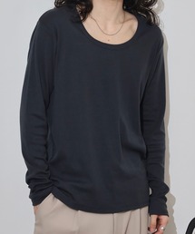 T/Cフライススリムフィット長袖クルーネックTEE