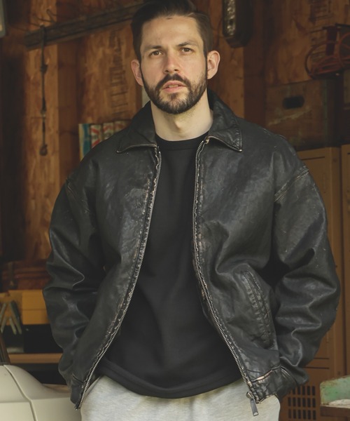 MR.OLIVE（ミスターオリーブ）の「VINTAGE CRAFT SHEEP LEATHER / OVERSIZE RIDERS（ライダースジャケット・メンズ・ブラック・SMALL/MEDIUM/LARGE）」の15枚目の写真