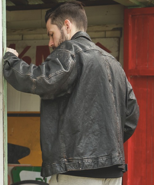 MR.OLIVE（ミスターオリーブ）の「VINTAGE CRAFT SHEEP LEATHER / OVERSIZE RIDERS（ライダースジャケット・メンズ・ブラック・SMALL/MEDIUM/LARGE）」の12枚目の写真