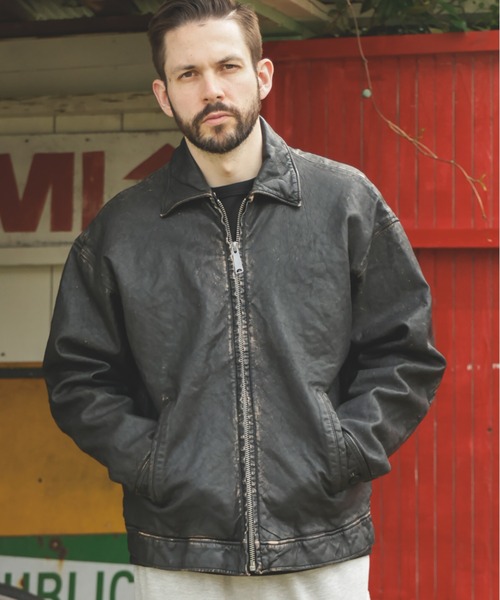 MR.OLIVE（ミスターオリーブ）の「VINTAGE CRAFT SHEEP LEATHER / OVERSIZE RIDERS（ライダースジャケット・メンズ・ブラック・SMALL/MEDIUM/LARGE）」の9枚目の写真