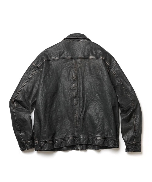 MR.OLIVE（ミスターオリーブ）の「VINTAGE CRAFT SHEEP LEATHER / OVERSIZE RIDERS（ライダースジャケット・メンズ・ブラック・SMALL/MEDIUM/LARGE）」の6枚目の写真