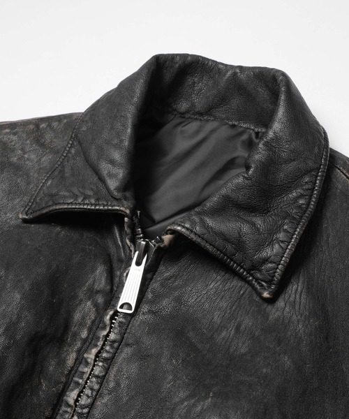 MR.OLIVE（ミスターオリーブ）の「VINTAGE CRAFT SHEEP LEATHER / OVERSIZE RIDERS（ライダースジャケット・メンズ・ブラック・SMALL/MEDIUM/LARGE）」の5枚目の写真