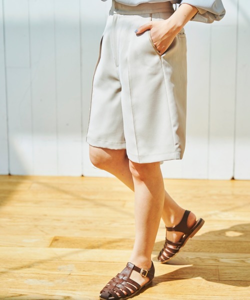 Brunello Cucinelli ショートパンツ リネンライクタックショートパンツ 【低身長・小柄女性