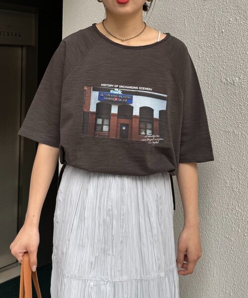 CIAOPANIC TYPY(チャオパニックティピー)の「ドルマンスリーブスラブフォトTee(Tシャツ/カットソー・レディース・グレー系その他/ブルー/オフホワイト/チャコールグレー・ONE SIZE)」の11枚目の写真