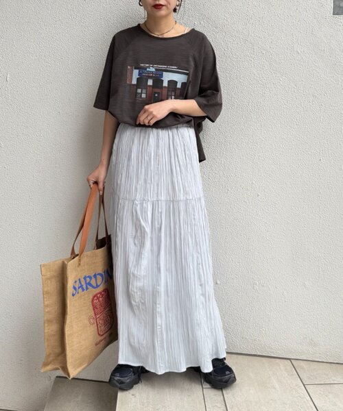 CIAOPANIC TYPY(チャオパニックティピー)の「ドルマンスリーブスラブフォトTee(Tシャツ/カットソー・レディース・グレー系その他/ブルー/オフホワイト/チャコールグレー・ONE SIZE)」の15枚目の写真
