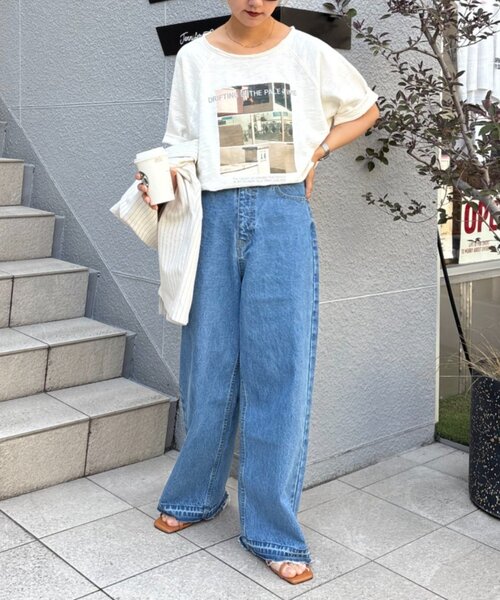 CIAOPANIC TYPY(チャオパニックティピー)の「ドルマンスリーブスラブフォトTee(Tシャツ/カットソー・レディース・グレー系その他/ブルー/オフホワイト/チャコールグレー・ONE SIZE)」の21枚目の写真