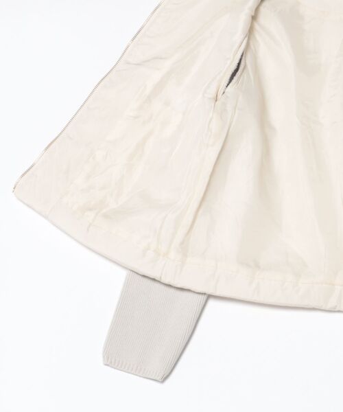 INTERPLANET（インタープラネット）の「中綿＊ニット切替ノーカラージャケット（ノーカラージャケット・レディース・アイボリー/ブラック・FREE）」の18枚目の写真