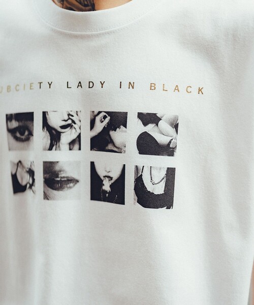Subciety(サブサエティ)の「Lady in black tee(Tシャツ/カットソー・メンズ・ホワイト/ブラック・XX-LARGE/X-LARGE/LARGE/MEDIUM/SMALL)」の9枚目の写真
