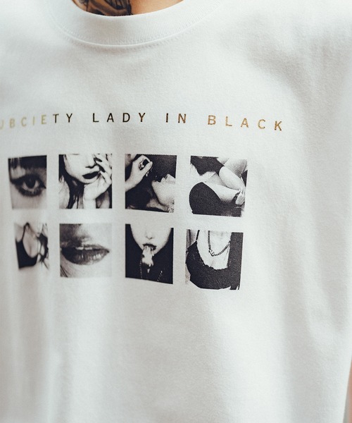 Subciety（サブサエティ）の「Lady in black tee（Tシャツ/カットソー・メンズ・ホワイト/ブラック・XX-LARGE/X-LARGE/LARGE/MEDIUM/SMALL）」の6枚目の写真