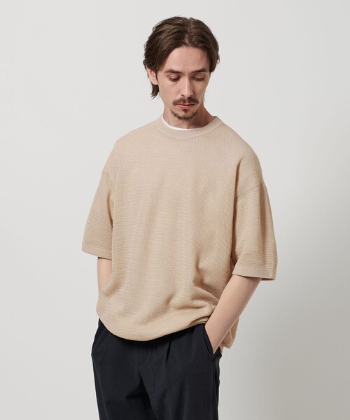 UNITED ARROWS｜コットン バーズアイ クルーネックニット