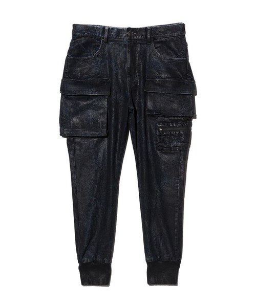 glamb（グラム）の「Paraffin Cargo Denim / パラフィンカーゴデニム（デニムパンツ・メンズ・インディゴブルー/ブラック・S/M/L）」の3枚目の写真