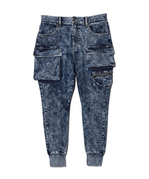 glamb（グラム）の「Paraffin Cargo Denim / パラフィンカーゴデニム（デニムパンツ・メンズ・インディゴブルー/ブラック・S/M/L）」の4枚目の写真