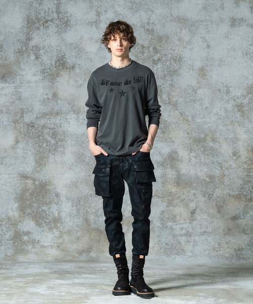 glamb（グラム）の「Paraffin Cargo Denim / パラフィンカーゴデニム（デニムパンツ・メンズ・インディゴブルー/ブラック・S/M/L）」の7枚目の写真
