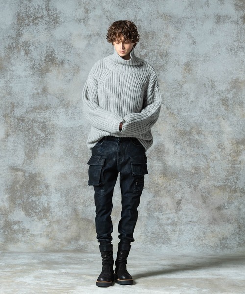 glamb（グラム）の「Paraffin Cargo Denim / パラフィンカーゴデニム（デニムパンツ・メンズ・インディゴブルー/ブラック・S/M/L）」の12枚目の写真