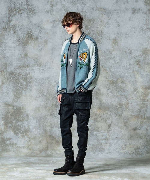 glamb（グラム）の「Paraffin Cargo Denim / パラフィンカーゴデニム（デニムパンツ・メンズ・インディゴブルー/ブラック・S/M/L）」の16枚目の写真