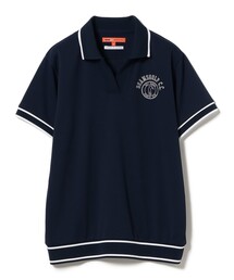 BEAMS GOLF ネイビー シャツ M レディース BEAMS GOLF ビームスゴルフ 襟付きTシャツ シアサッカー
