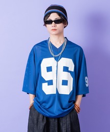 a.p.o.v. | a.p.o.v. ナンバリングプリントオーバーサイズメッシュゲームシャツ(Tシャツ/カットソー)