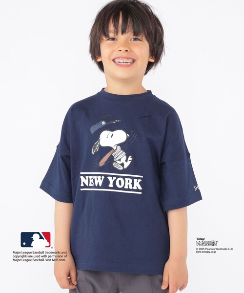 SHIPS KIDS:100～125cm / PEANUTS×MLB プリント Tシャツ（T