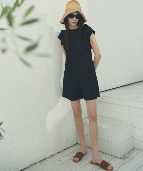 HEART FLOCKY ROMPERS ロンパースサロペットM