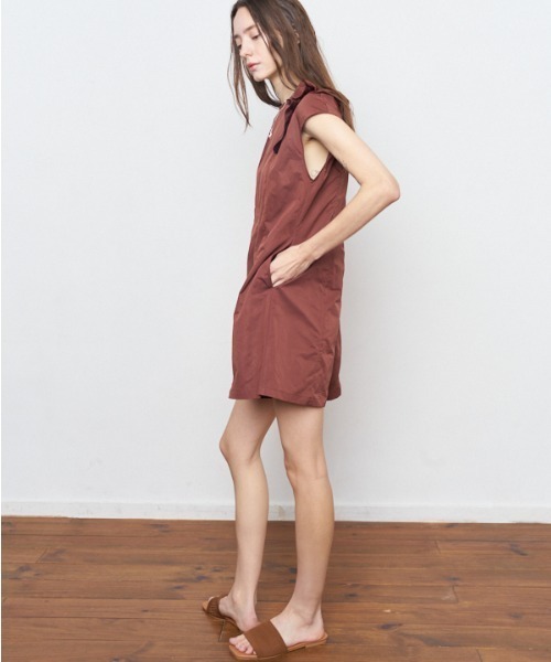 Muel Chic（ミュエルシック）の「Sally resort rompers サリーリゾートロンパース（サロペット/オーバーオール・レディース・レンガ/ベージュ/ブラック・FREE）」の10枚目の写真