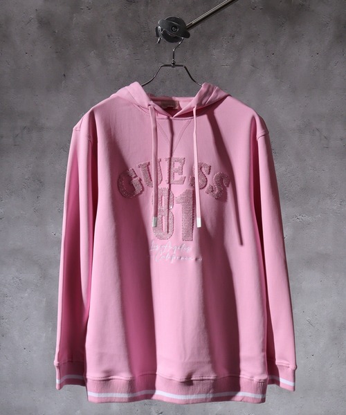 Guess（ゲス）の「GUESS HOODED SEQUINS SWEATSHIRT フーディ パーカー（パーカー・レディース・ピンク・M/XS/S）」の2枚目の写真