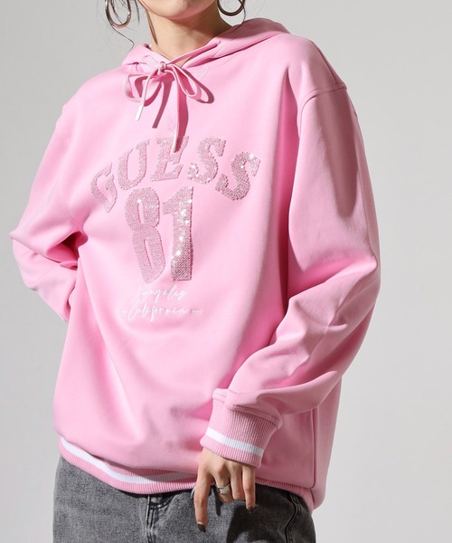 Guess（ゲス）の「GUESS HOODED SEQUINS SWEATSHIRT フーディ パーカー（パーカー・レディース・ピンク・M/XS/S）」の10枚目の写真
