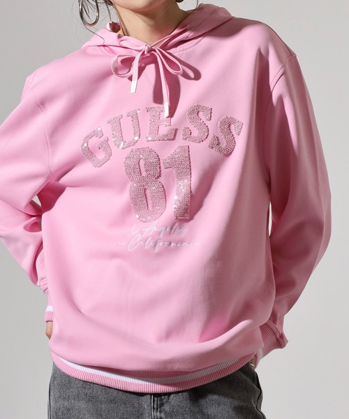 Guess（ゲス）の「GUESS HOODED SEQUINS SWEATSHIRT フーディ パーカー（パーカー・レディース・ピンク・M/XS/S）」の11枚目の写真