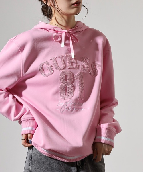 Guess（ゲス）の「GUESS HOODED SEQUINS SWEATSHIRT フーディ パーカー（パーカー・レディース・ピンク・M/XS/S）」の12枚目の写真