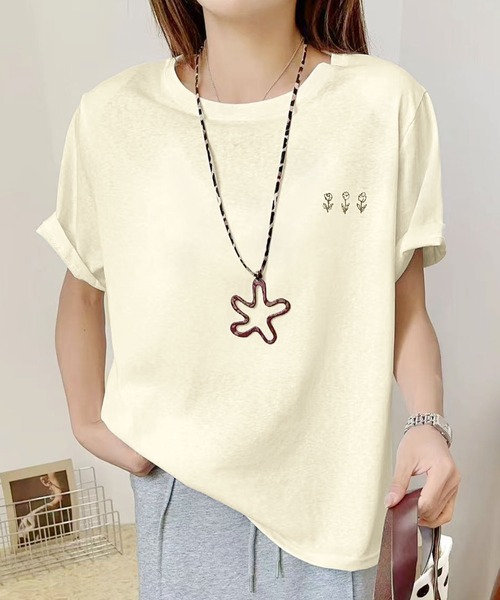 BANICO(バニコ)の「ミニロゴプリントTシャツ (SS)(Tシャツ/カットソー・レディース・ライトベージュ/ピンク/杢グレー/ブルー/ホワイト・FREE)」の10枚目の写真