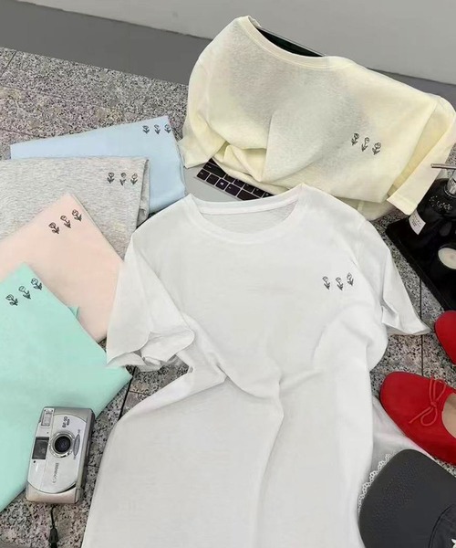 BANICO(バニコ)の「ミニロゴプリントTシャツ (SS)(Tシャツ/カットソー・レディース・ライトベージュ/ピンク/杢グレー/ブルー/ホワイト・FREE)」の17枚目の写真