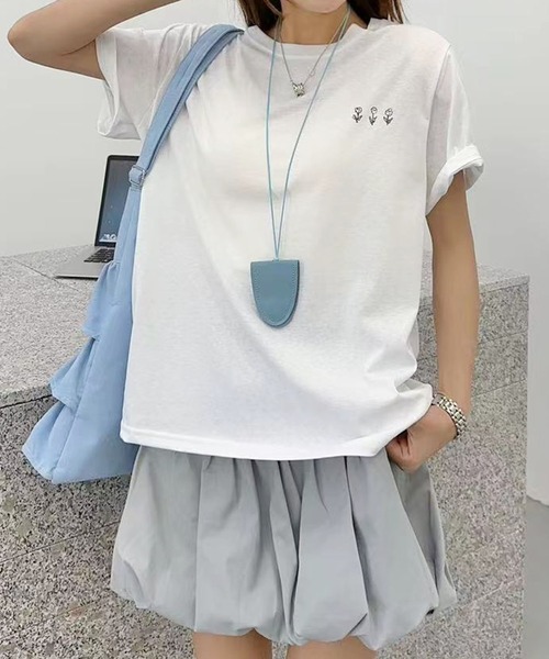 BANICO(バニコ)の「ミニロゴプリントTシャツ (SS)(Tシャツ/カットソー・レディース・ライトベージュ/ピンク/杢グレー/ブルー/ホワイト・FREE)」の7枚目の写真