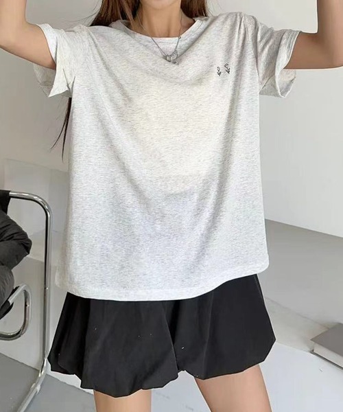 BANICO(バニコ)の「ミニロゴプリントTシャツ (SS)(Tシャツ/カットソー・レディース・ライトベージュ/ピンク/杢グレー/ブルー/ホワイト・FREE)」の9枚目の写真