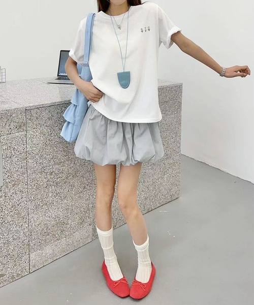 BANICO(バニコ)の「ミニロゴプリントTシャツ (SS)(Tシャツ/カットソー・レディース・ライトベージュ/ピンク/杢グレー/ブルー/ホワイト・FREE)」の6枚目の写真