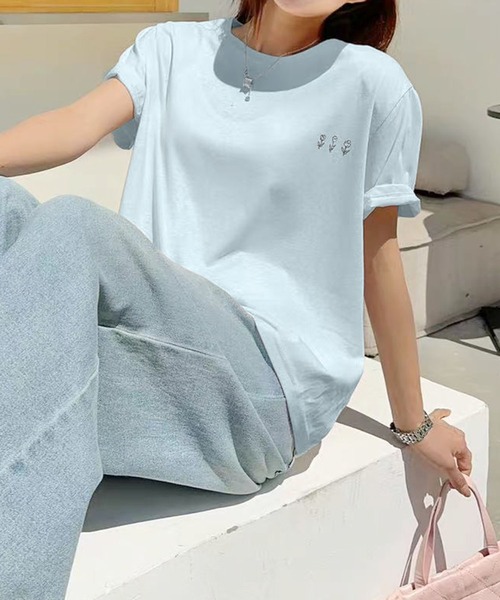BANICO(バニコ)の「ミニロゴプリントTシャツ (SS)(Tシャツ/カットソー・レディース・ライトベージュ/ピンク/杢グレー/ブルー/ホワイト・FREE)」の14枚目の写真