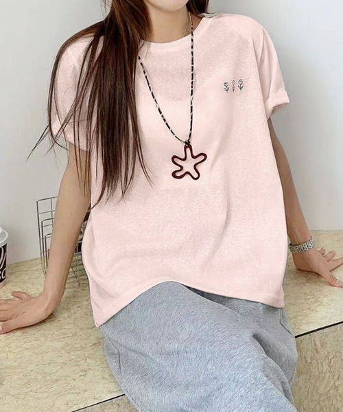 BANICO(バニコ)の「ミニロゴプリントTシャツ (SS)(Tシャツ/カットソー・レディース・ライトベージュ/ピンク/杢グレー/ブルー/ホワイト・FREE)」の16枚目の写真