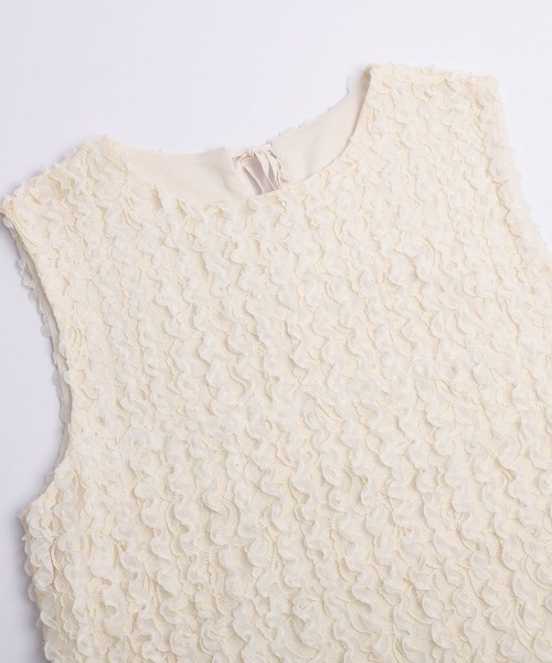 AMELY(エミリー)の「チュールジャガードノースリーブブラウス(シャツ/ブラウス・レディース・ブラック/ベージュ/ホワイト・フリー)」の21枚目の写真