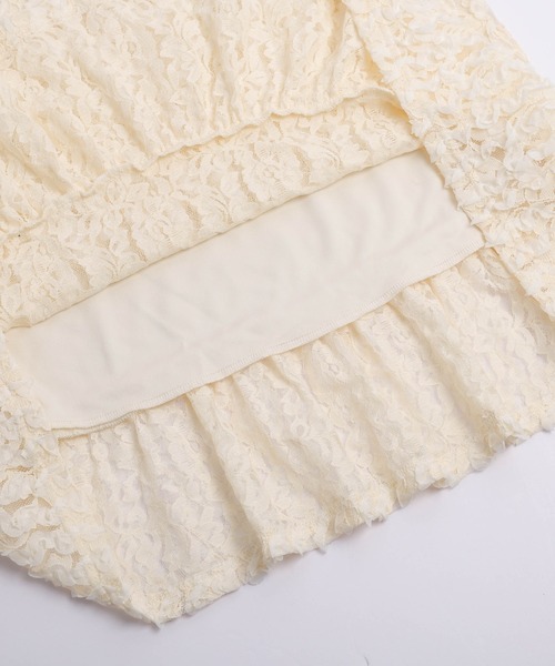 AMELY(エミリー)の「チュールジャガードノースリーブブラウス(シャツ/ブラウス・レディース・ブラック/ベージュ/ホワイト・フリー)」の8枚目の写真