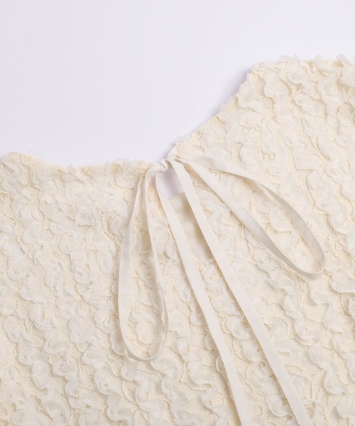 AMELY(エミリー)の「チュールジャガードノースリーブブラウス(シャツ/ブラウス・レディース・ブラック/ベージュ/ホワイト・フリー)」の10枚目の写真