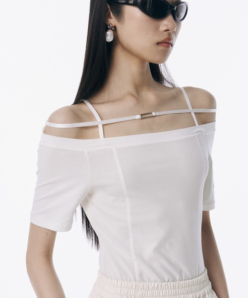 トップス JOSEMOON STRAP OFFSHOULDER STRAP OFFSHOULDER/ストラップオフショルダー（Tシャツ