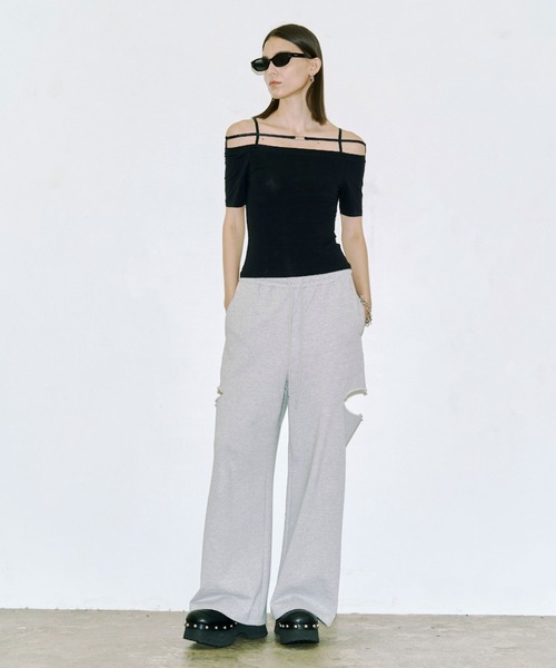 JOSE MOON（ジョゼムーン）の「STRAP OFFSHOULDER/ストラップオフショルダー（Tシャツ/カットソー・レディース・ブラック/ホワイト/ブラウン・FREE）」の18枚目の写真