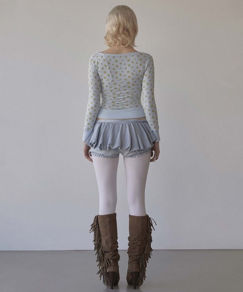 SCULPTOR（スカルプター）の「Floral Cottage Button Henley（Tシャツ/カットソー・レディース・ベージュ/ブルー・MEDIUM/SMALL）」の10枚目の写真