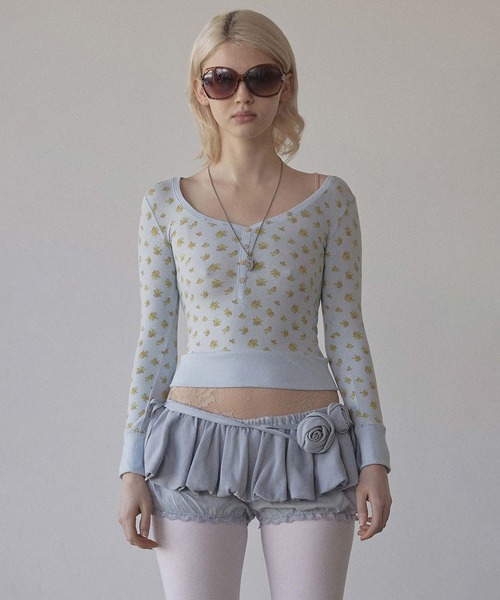 【SCULPTOR】フローラルコテージボタン ヘンリー Floral Cottage Button Henley（Tシャツ/カットソー）｜SCULPTOR