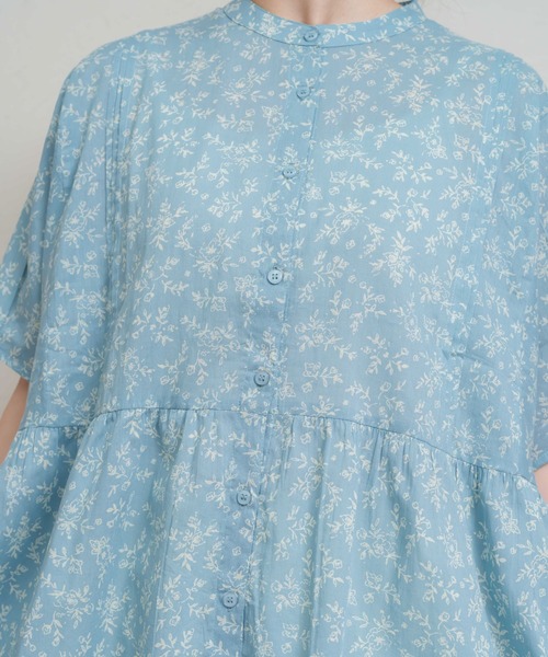 MARAI(マーライ)の「綿100% 半袖花柄シャツブラウス(シャツ/ブラウス・レディース・ブルー/グリーン/ホワイト/ネイビー・FREE)」の19枚目の写真