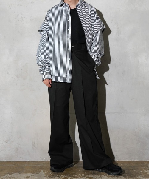 SUNNY SPORTS(サニースポーツ)の「SUNNY SPORTS / サニースポーツ LIGHT TWILL BAGGY PANTS ライトツイル バギーパンツ Aラインシルエット ワイドパンツ(その他パンツ・メンズ・チャコールグレー/ブラック・LARGE/MEDIUM)」の7枚目の写真